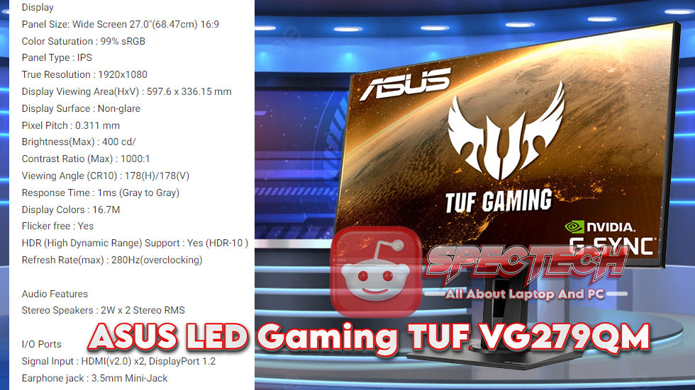 Asus TUF Gaming VG279QM 27 280Hz G-SYNC Compatible