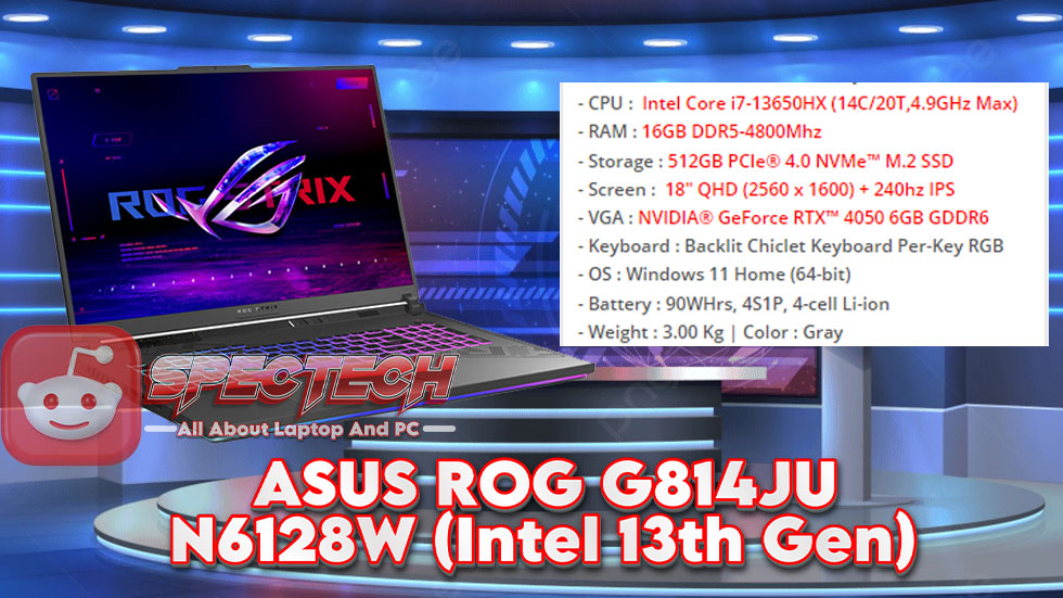 Spesifikasi Lengkap Laptop ASUS ROG G814JU-N6128W