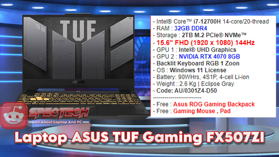 Spesifikasi dan Performa Laptop ASUS TUF Gaming FX507ZI