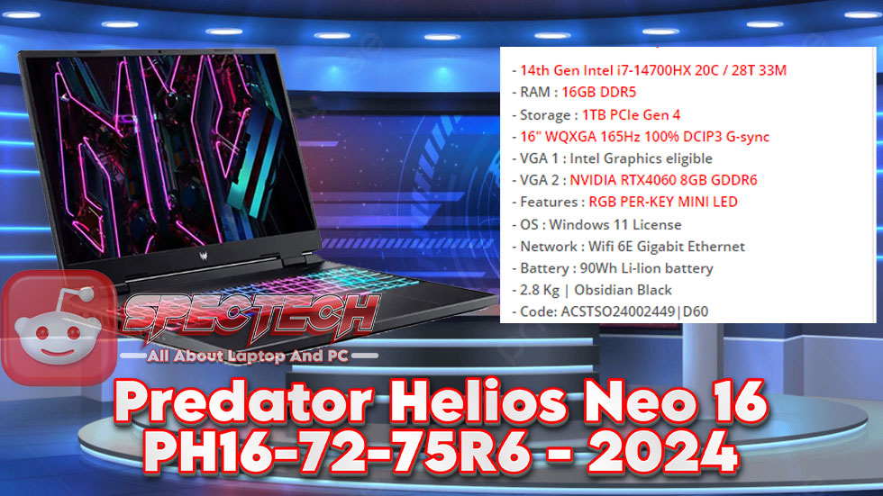 Spesifikasi dan Performa Predator Helios Neo 16