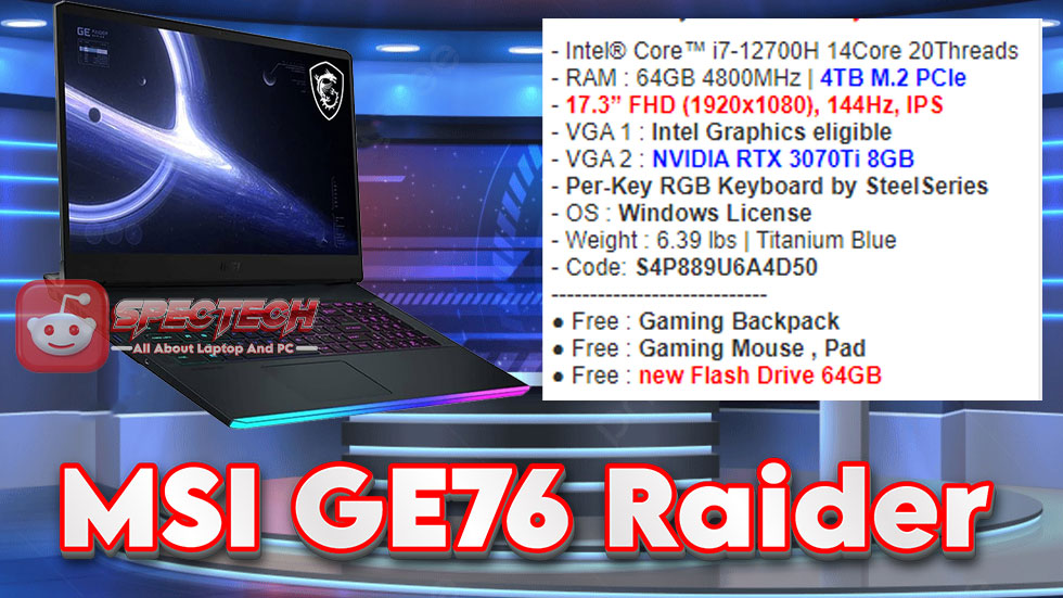 Laptop Gaming MSI GE76 Raider Spek Dewa Semua Game