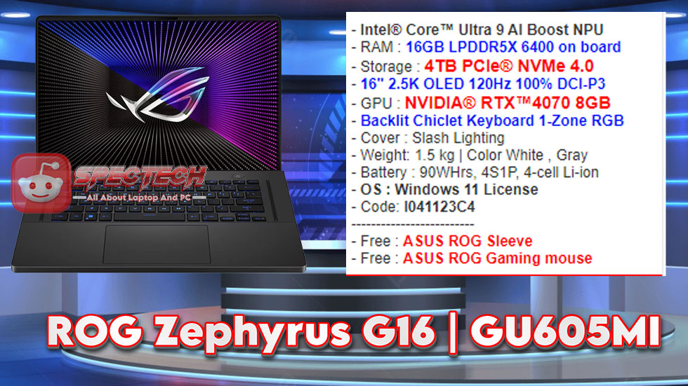 Spesifikasi dan Performa Laptop Gaming ROG Zephyrus G16