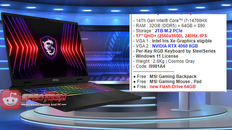 MSI Sword 17 HX B14VFKG: Pengalaman Bermain Maksimal