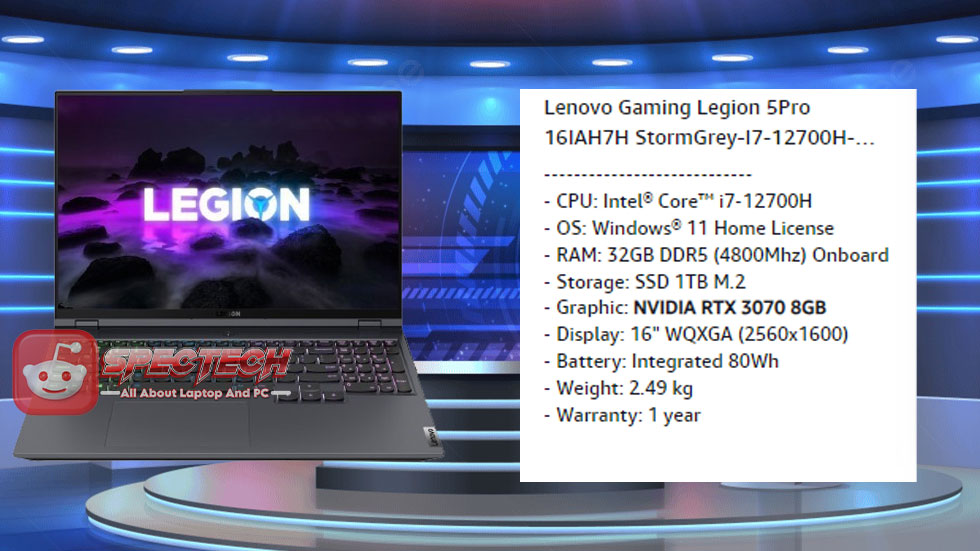 Lenovo Legion 5Pro 16IAH7H: Performa Gaming Laptop Andal