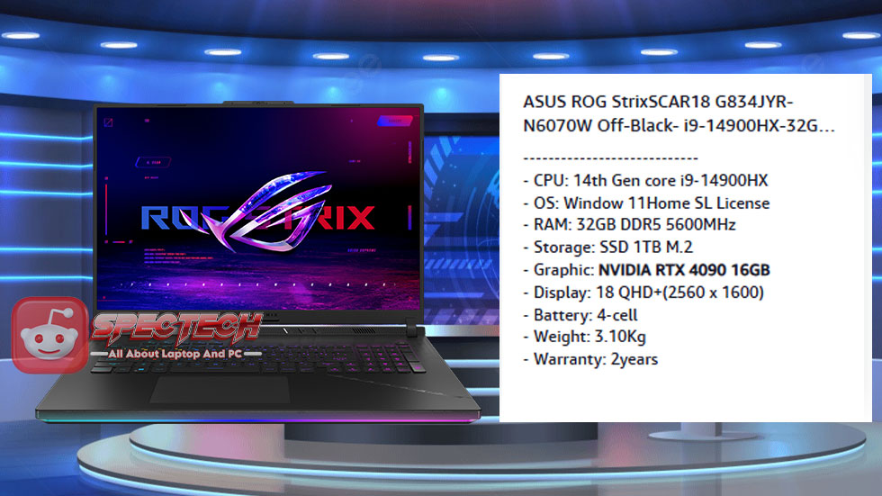 ROG Strix SCAR18 G834JYR: Laptop Gaming Terbaik 2024!